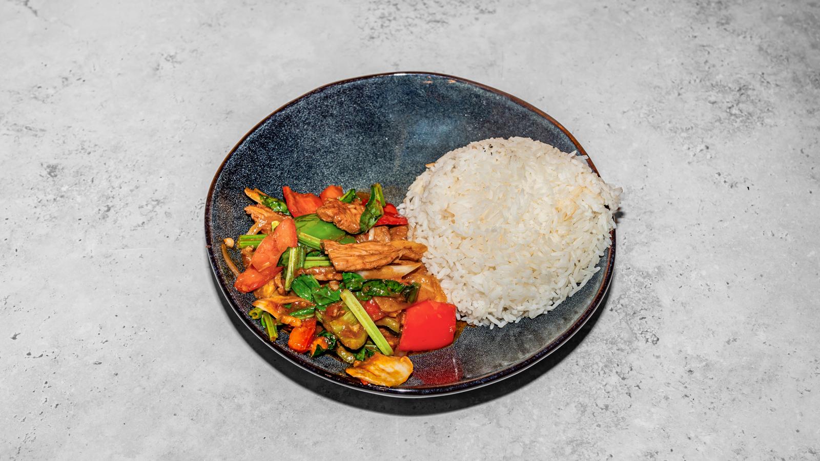Wok mit Reis